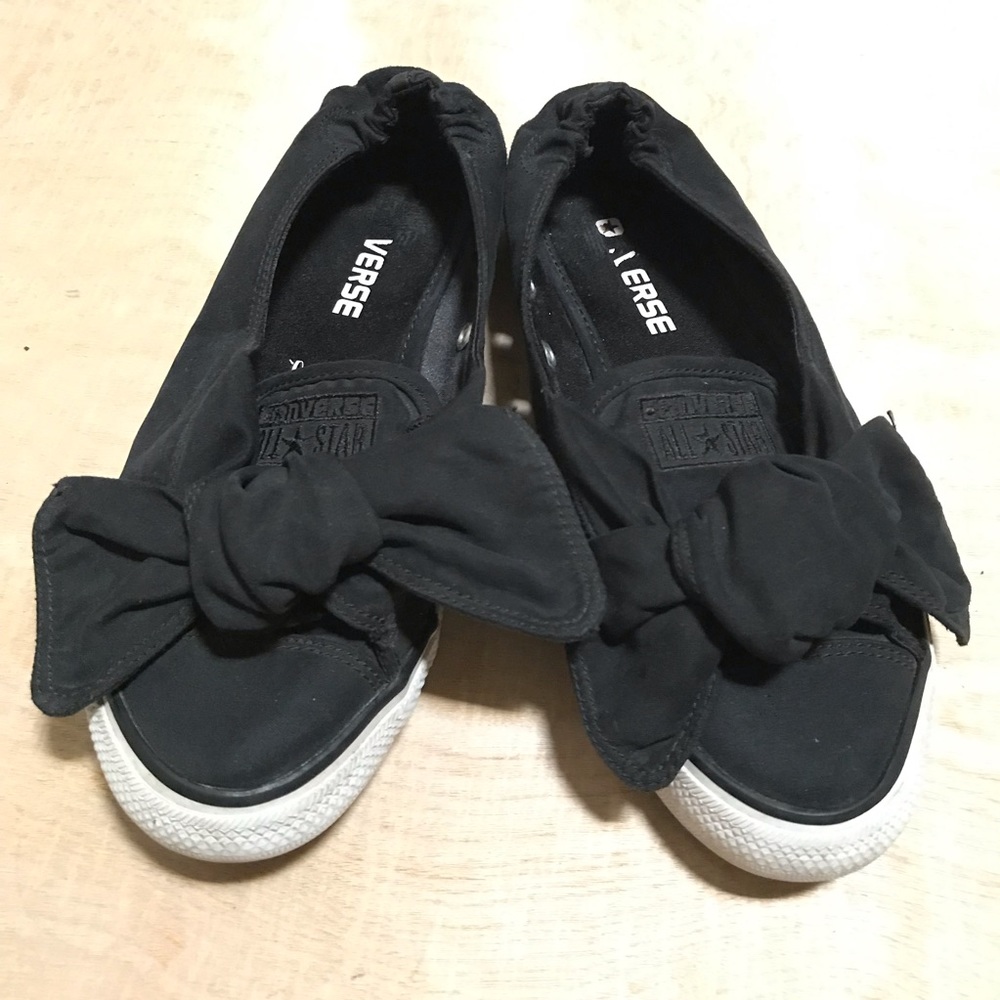 Converse CTAS Black Bow Knot Slip on Shoes Women’s Size 5.5